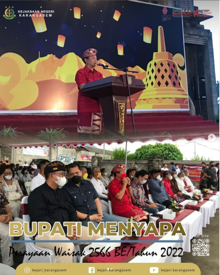 BUPATI MENYAPA PERAYAAN WAISAK 2566 BE/TAHUN 2022