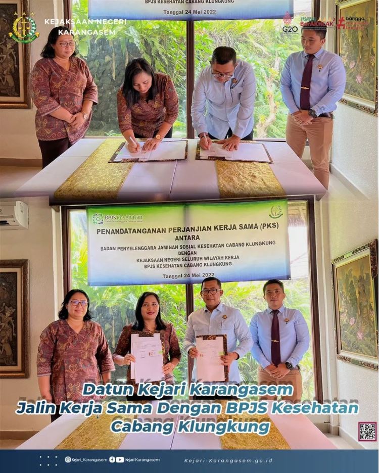 DATUN KEJARI KARANGASEM JALIN KERJA SAMA DENGAN BPJS KESEHATAN CABANG KLUNGKUNG