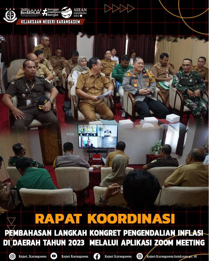 RAPAT KOORDINASI PEMBAHSAN LANGKAH KONGRET PENGENDALIAN INFLASI DI DAERAH TAHUN 2023 MELALUI APLIKASI ZOOM MEETING