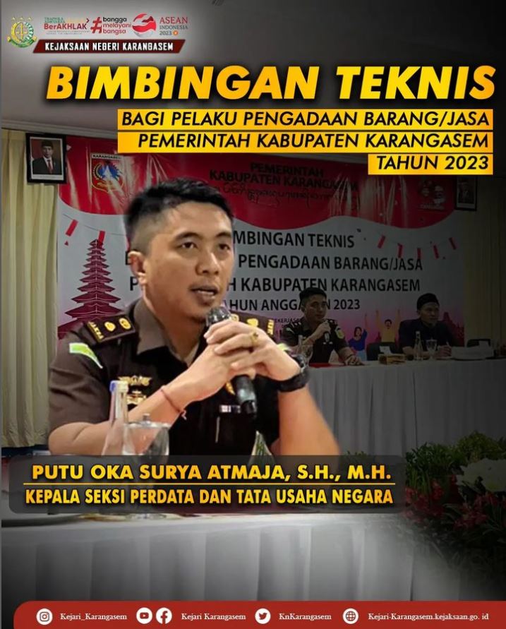 BIMBINGAN TEKNIS BAGI PELAKU PERDAGANGAN BARANG/JASA PEMERINTAH KABUPATEN KARANGASEM TAHUN 2023