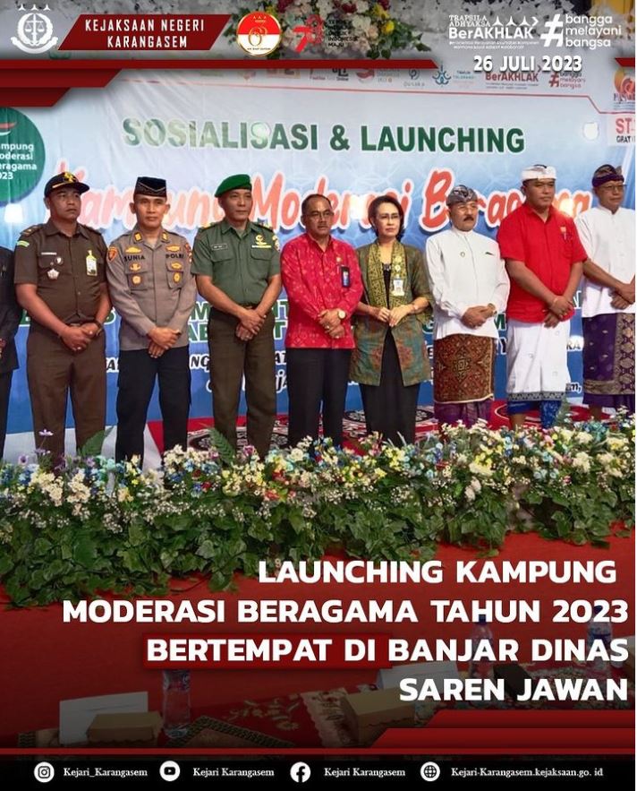 LAUNCHING KAMPUNG MODERASI BERAGAMA TAHUN 2023 BERTEMPAT DI BANJAR DINAS SAREN JAWAN