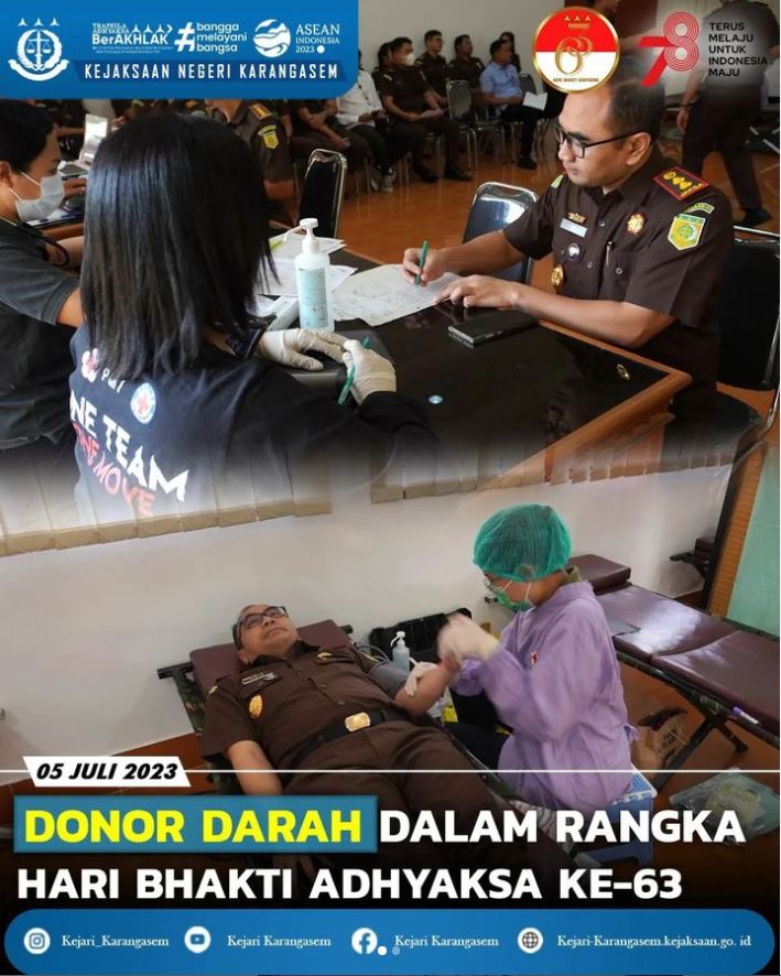 DONOR DARAH DALAM RANGKA HARI BHAKTI ADHYAKSA KE-63