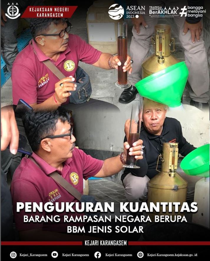PENGUKURAN KUANTITAS BARANG RAMPASAN NEGARA BERUPA BBM JENIS SOLAR