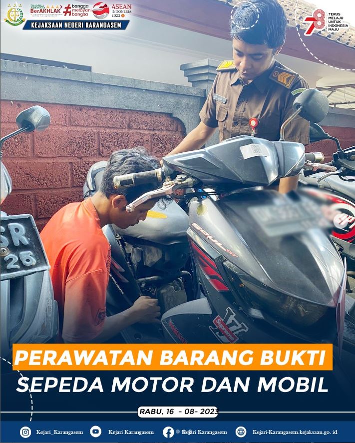 PERAWATAN BARANG BUKTI SEPEDA MOTOR DAN MOBIL