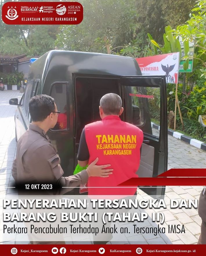 PENYERAHAN TERSANGKA DAN BARANG BUKTI (TAHAP II) PERKARA PENCABULAN TERHADAP ANAK AN. TERSANGKA IMSA