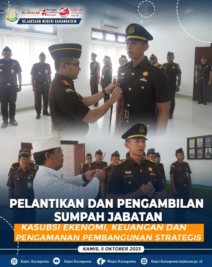 PELANTIKAN DAN PENGAMBILAN SUMPAH JABATAN KASUBSI EKONOMI, KEUANGAN DAN PENGAMANAN PEMBANGUNAN STRATEGIS