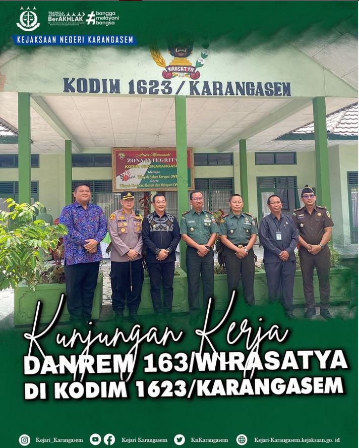 KUNJUNGAN KERJA DANREM 163/WIRASATYA DI KODIM 1623/KARANGASEM