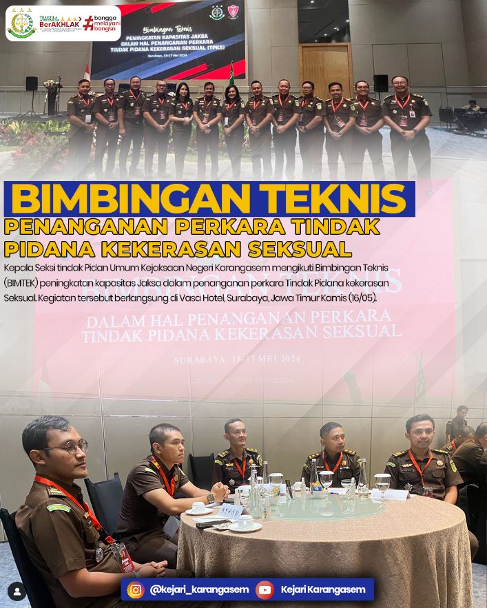 BIMBINGAN TEKNIS PENANGANAN PERKARA TINDAK PIDANA KEKERASAN SEKSUAL
