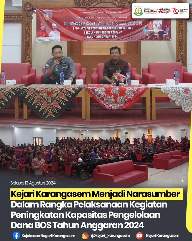 PELAKSANAAN KEGIATAN PENINGKATAN KAPASITAS PENGELOLAAN DANA BOS TAHUN ANGGARAN 2024