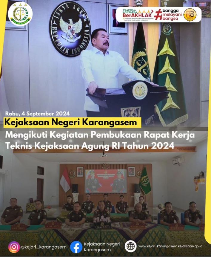 PEMBUKAAN RAPAT KERJA TEKNIS KEJAKSAAN AGUNG RI TAHUN 2024