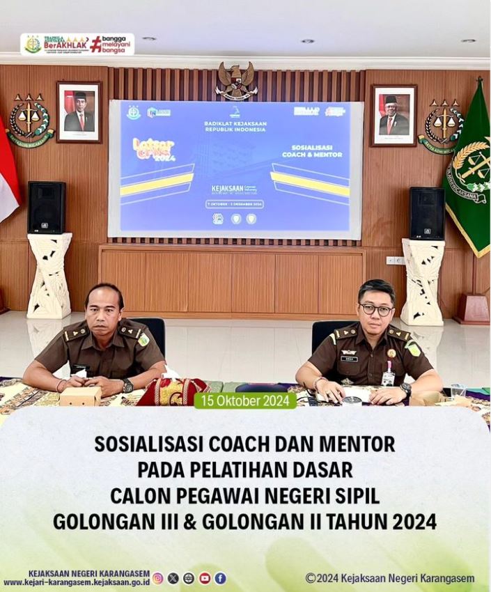 SOSIALISASI COACH DAN MENTOR PADA PELATIHAN DASAR CALON PEGAWAI NEGERI SIPIL GOLONGAN II & GOLONGAN II TAHUN 2024