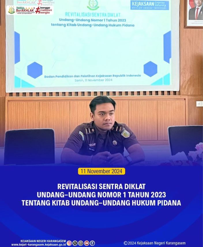 REVITALISASI SENTRA DIKLAT UNDANG-UNDANG NOMOR 1 TAHUN 2023 TENTANG KITAB UNDANG-UNDANG HUKUM PIDANA
