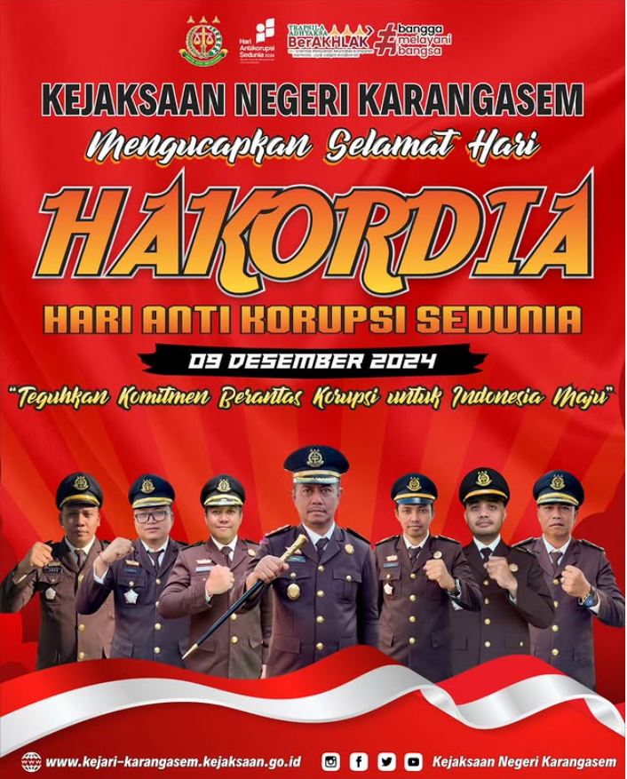 KEJAKSAAN NEGERI KARANGASEM MENGUCAPKAN SELAMAT HARI HARKODIA