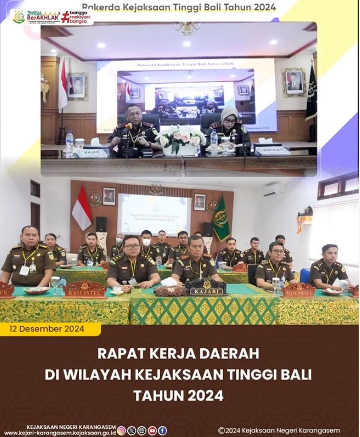 RAPAT KERJA DAERAH DI WILAYAH KEJAKSAAN TINGGI BALI TAHUN 2024