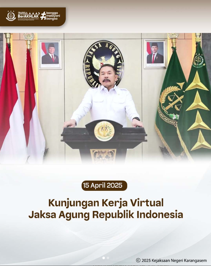 KUNJUNGAN KERJA VIRTUAL JAKSA AGUNG REPUBLIK INDONESIA