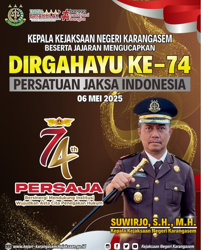 DIRGAHAYU KE-74 PERSATUAN JAKSA INDONESIA
