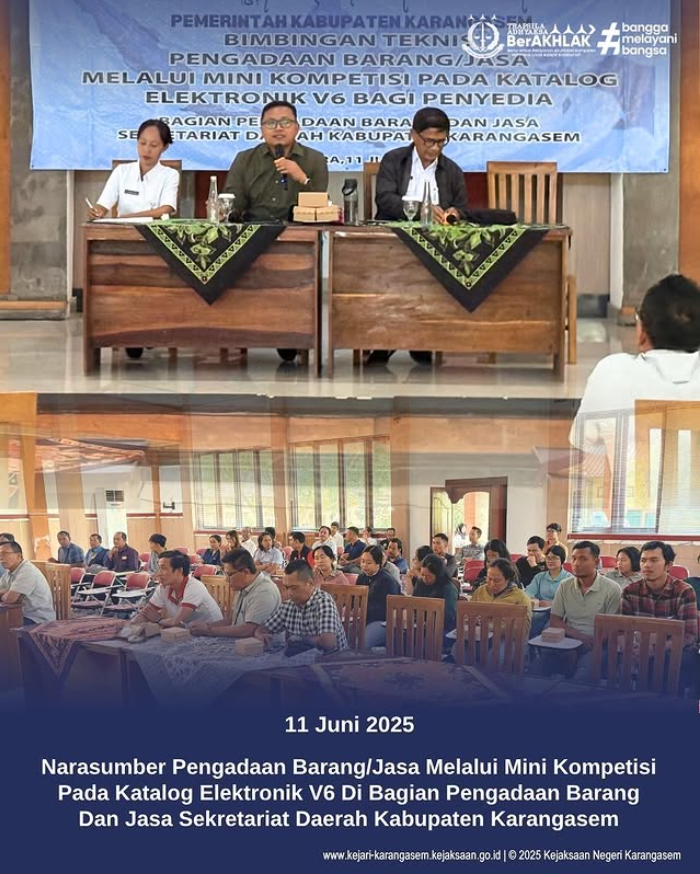 NARASUMBER BIMBINGAN TEKNIS PENGADAAN BARANG/JASA MELALUI MINI KOMPETISI PADA KATALOG ELEKTRONIK V6 BAGI PENYEDIA