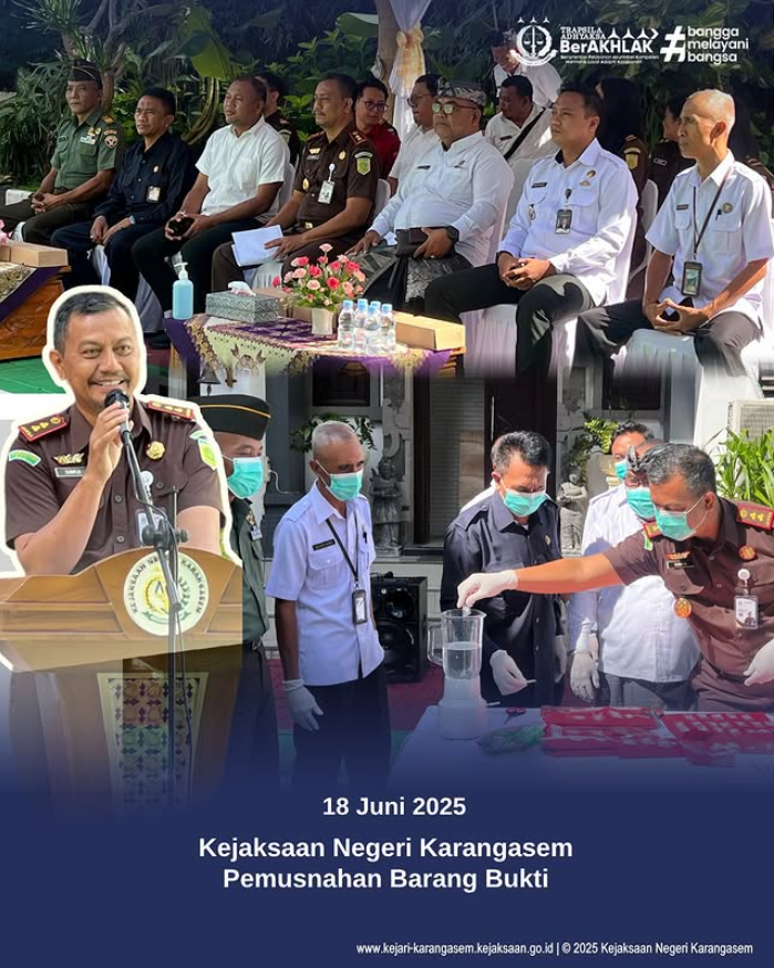 PEMUSNAHAN BARANG BUKTI KEJAKSAAN NEGERI KARANGASEM