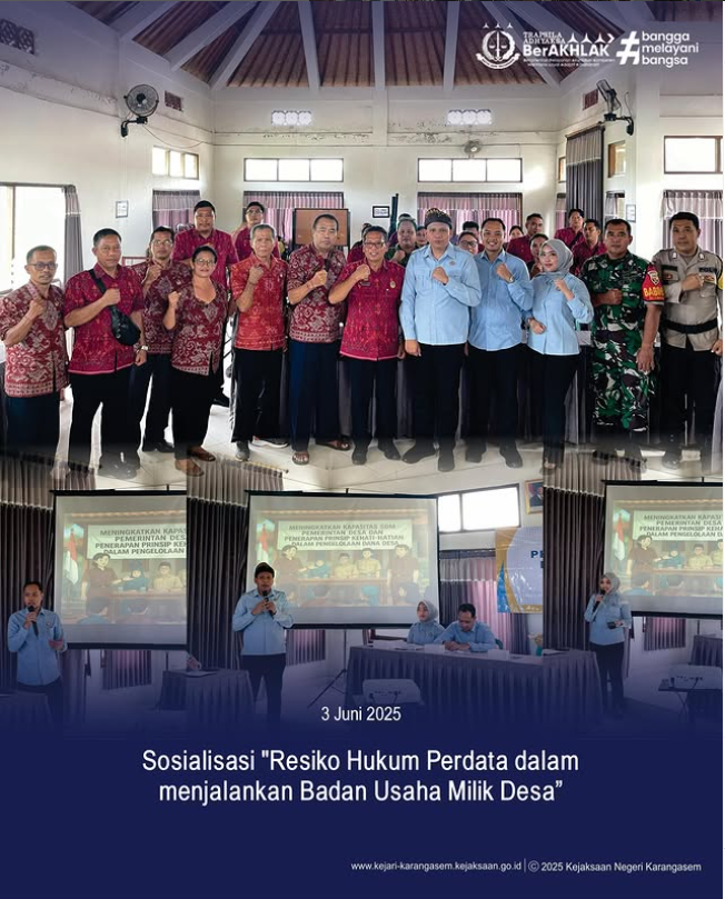 SOSIALISASI “RESIKO HUKUM PERDATA DALAM MENJALANKAN BADAN USAHA MILIK DESA”