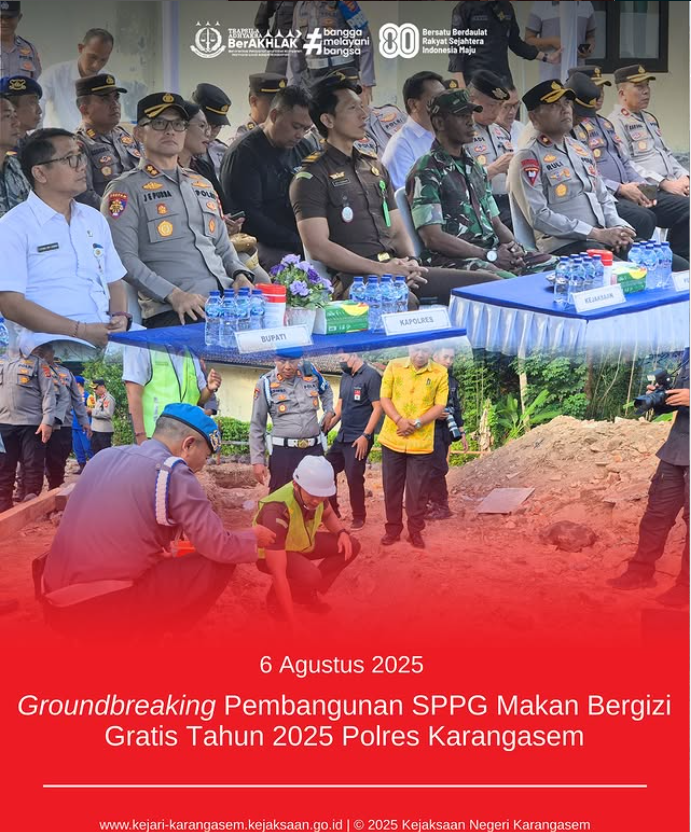 GROUNDBRAKING PEMBANGUNAN SPPG MAKN BERGIZI GRATIS TAHUN 2025 POLRES KARANGASEM