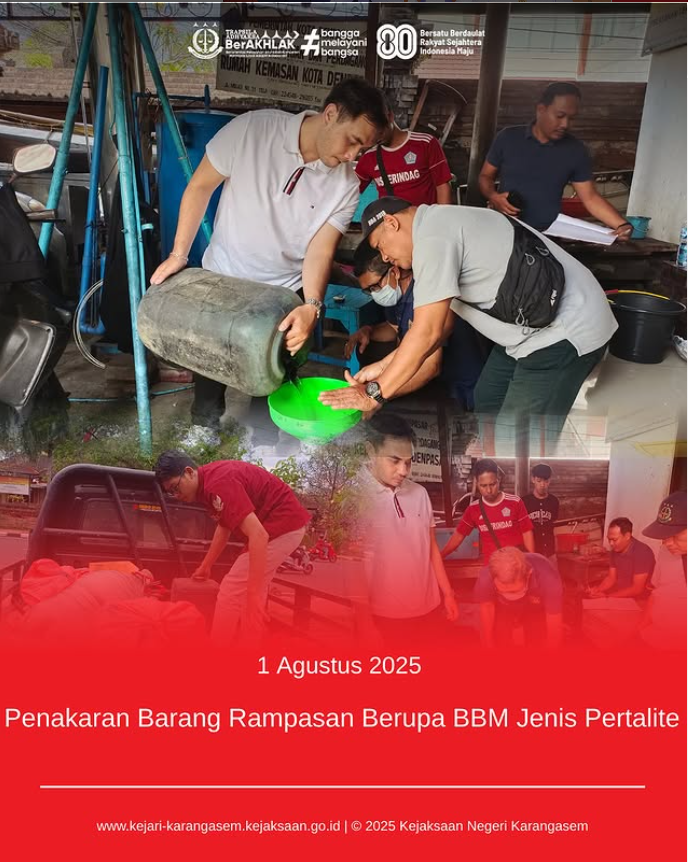 PENAKARAN BARANG RAMPASAN BERUPA BBM JENIS PERTALITE