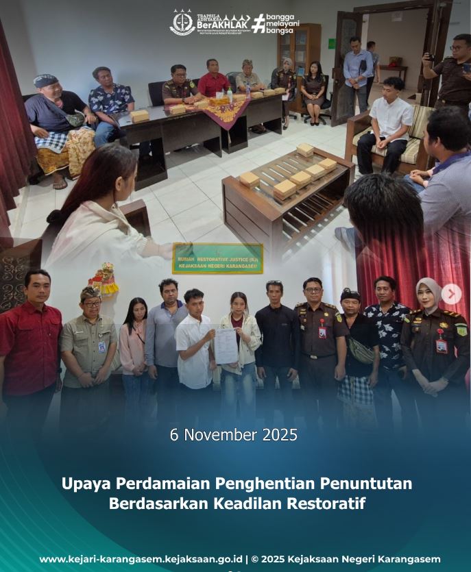 UPAYA PERDAMAIAN PENGHENTIAN PENUNTUTAN BERDASARKAN KEADILAN RESTORATIF