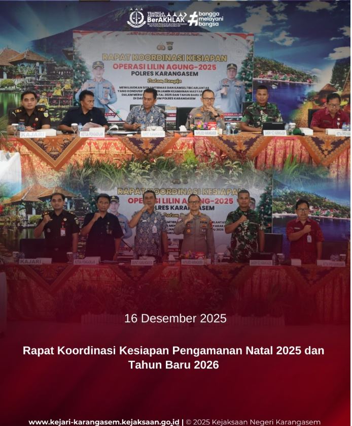 RAPAT KOORDINASI KESIAPAN PENGAMANAN NATAL 2025 DAN TAHUN BARU 2026
