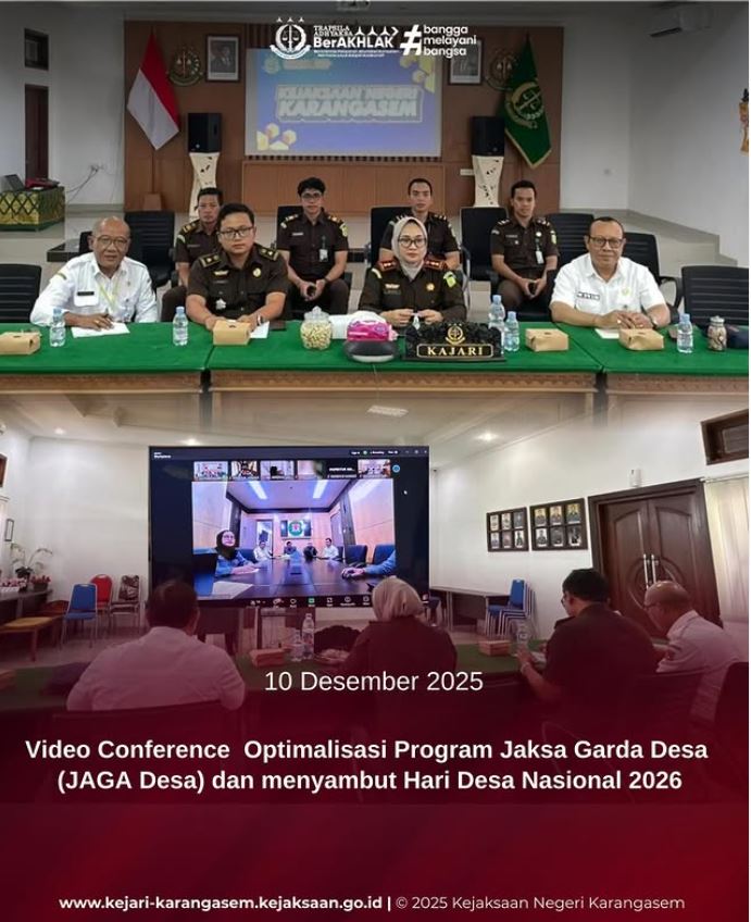 VIDEO CONFERENCE DALAM RANGKA OPTIMALISASI PROGRAM JAKSA GARDA DESA (JAGA DESA) DAN MENYAMBUT HARI DESA NASIONAL 2026