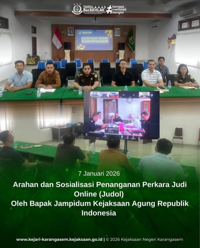 ARAHAN DAN SOSIALISASI PENANGANAN PERKARA JUDI ONLINE (JUDOL) OLEH BAPAK JAMPIDUM KEJAKSAAN AGUNG REPUBLIK INDONESIA