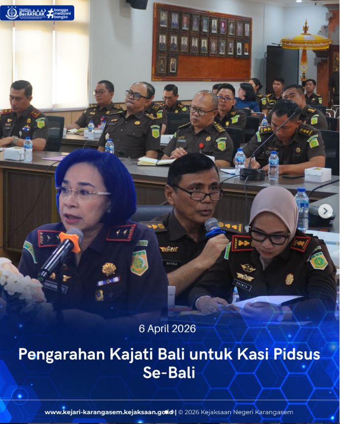 PENGARAHAN KAJATI BALI UNTUK KASI PIDSUS SE-BALI