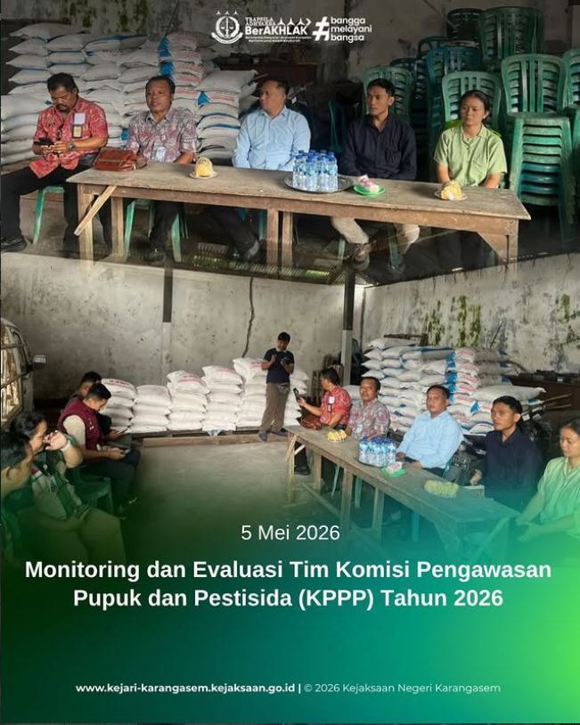 MONITORING DAN EVALUASI TIM KOMISI PENGAWASAN PUPUK DAN PESTISIDA (KPPP) TAHUN 2026