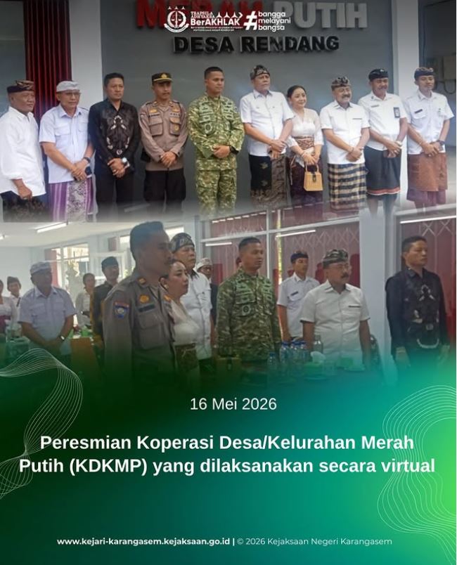 PERESMIAN KOPERASI DESA/KELURAHAN MERAH PUTIH (KDKMP) YANG DILAKSANAKAN SECARA VIRTUAL
