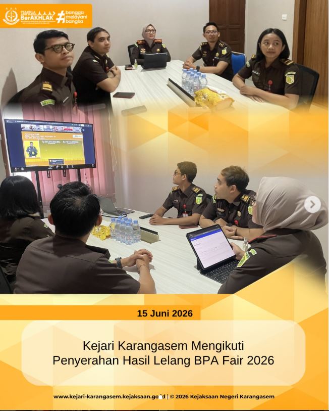 PENYERAHAN HASIL LELANG BPA FAIR 2026 DAN PENYERAHAN PENERIMAAN NEGARA BUKAN PAJAK (PNBP) HASIL PEMULIHAN ASET