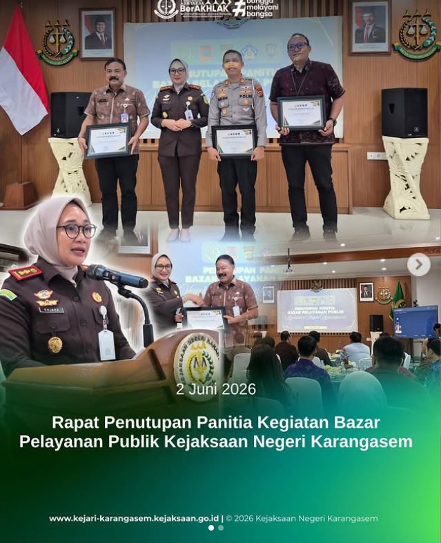 RAPAT PENUTUPAN PANITIA KEGITAN BAZAR PELAYANAN PUBLIK KEJAKSAAN NEGERI KARANGASEM