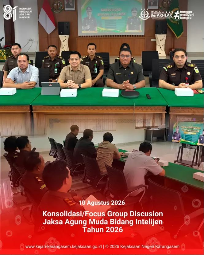 KONSOLIDASI/FOCUS GROUP DISCUSION JAKSA AGUNG MUDA BIDANG INTELIJEN TAHUN 2026