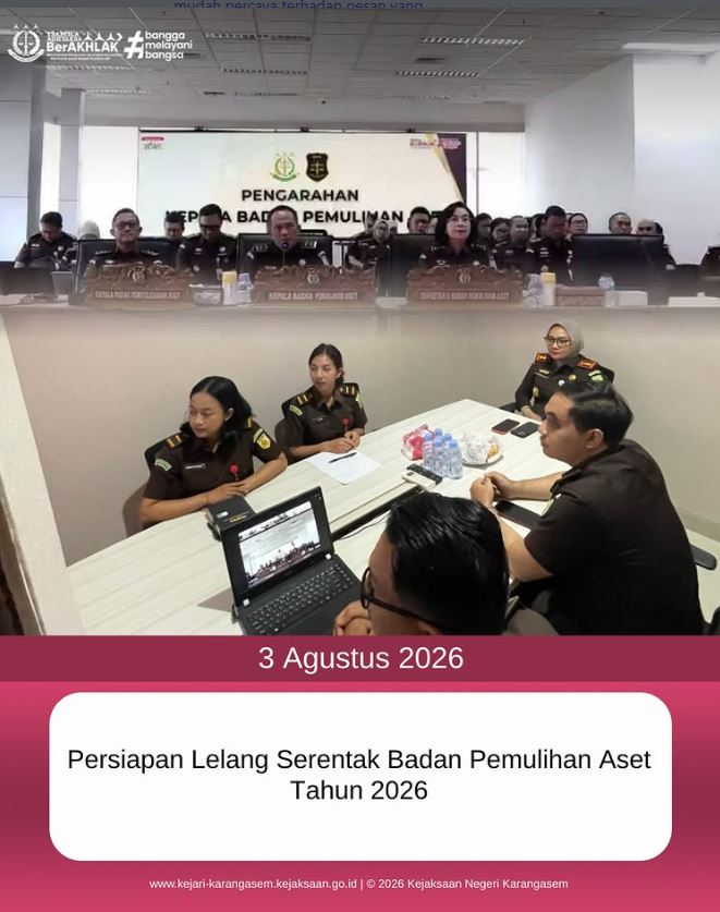 PERSIAPAN LELANG SERENTAK BADAN PEMULIHAN ASET TAHUN 2026