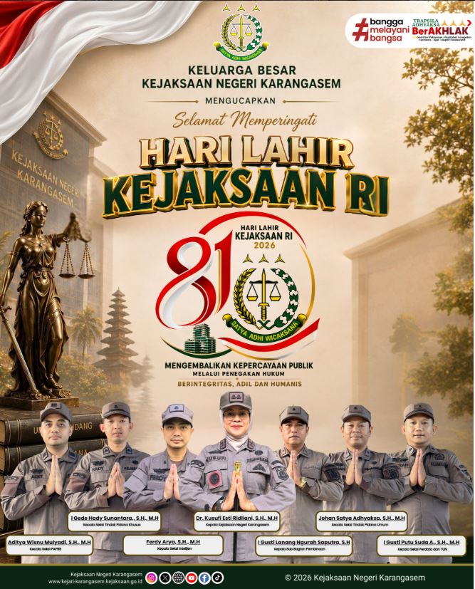 SELAMAT MEMPERINGATI HARI LAHIR KEJAKSAAN RI