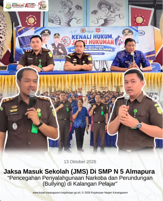 JAKSA MASUK SEKOLAH DI SMP N 5 AMLAPURA