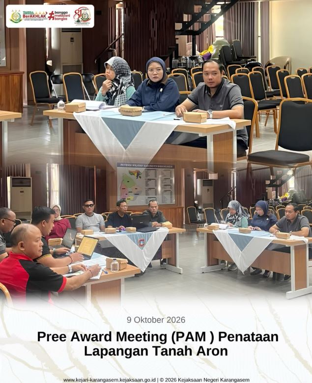 PREE AWARD MEETING (PAM) PENATAAN LAPANGAN TANAH ARON
